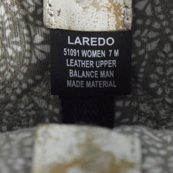 Laredo Women's Authentic Western Sand White Leather Cowboy Boots 51091 Myra 7M - Picture 12 of 15